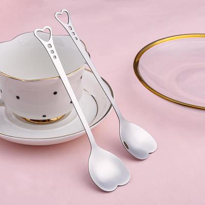18/10 ложка в форме сердца из нержавеющей стали, серебряная кофейная ложка, чайная ложка, креативная ложка для смешивания мороженого, милый сувенир, свадебный подарок