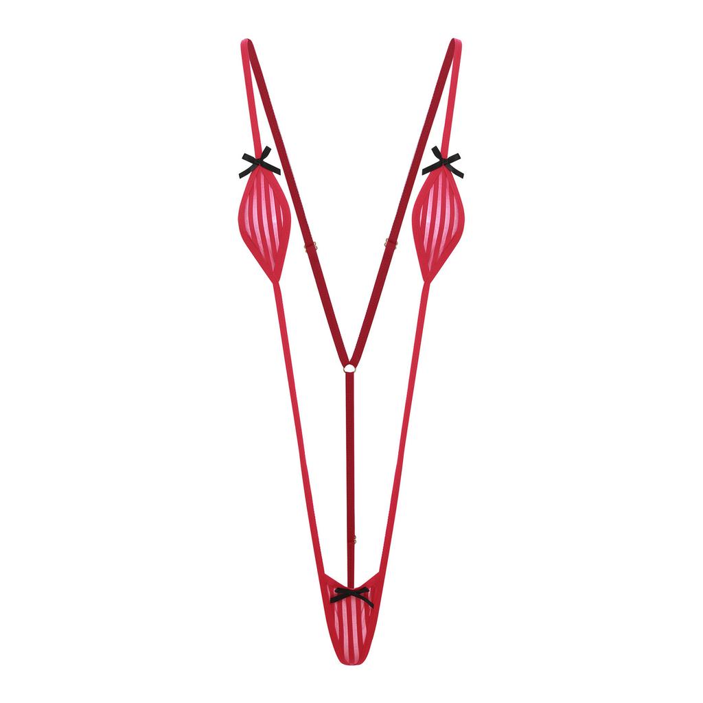 Womens Micro Bikini Halter Bodysuit T-back Monokini Swimwear Nightwear