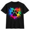 Rainbow Paw Print Shirt Colorful Dog Lover Pet Rescue Comfort Color
