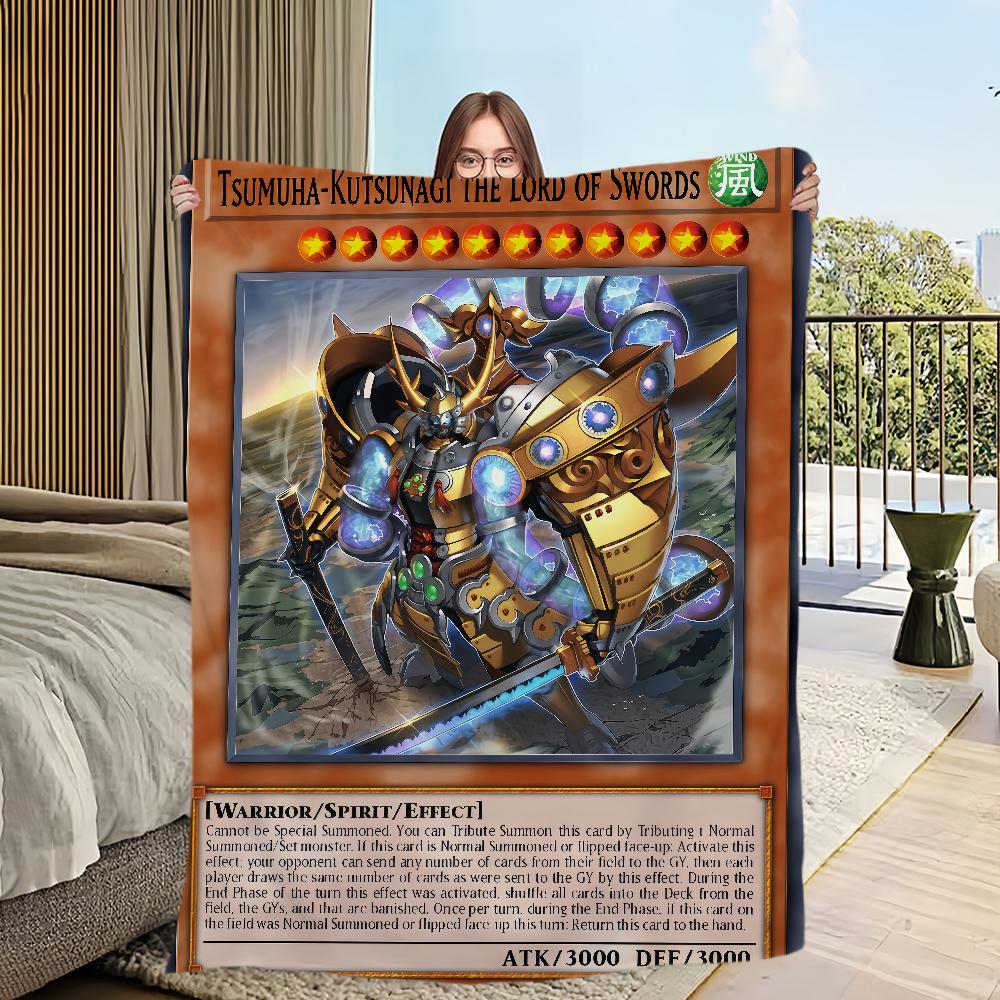 Anime Yu Gi Oh Card Dragon game Blanket Flannel warm comfort soft plush blanket for sofa living room office bedroom travel gift