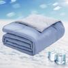 Deconovo Охлаждающее летнее охлаждающее полотенце Прохладное до Стеганое летнее Использование круглый год 140 см x Синее одеяло, Плед, Ткань, Двусторонний дизайн, Прикосновение,