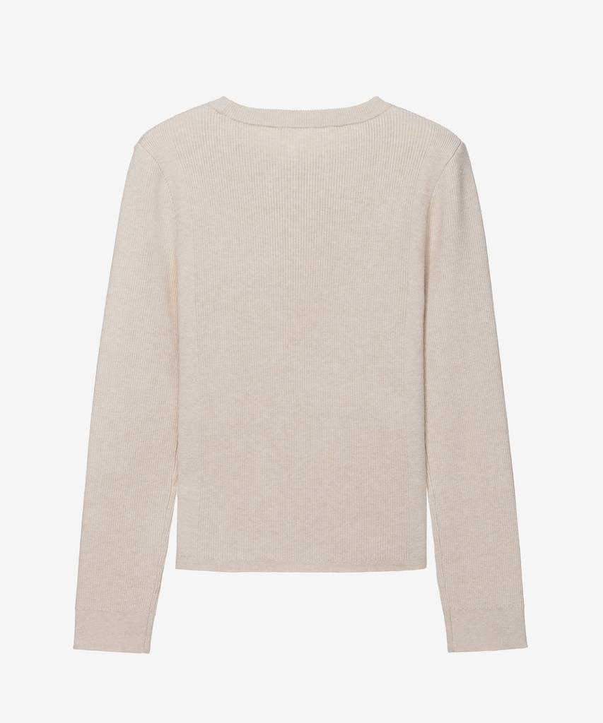 MIND BRIDGE WOMEN [W] Round Neck Slim Fit Ribbed Knit - 2 Colors