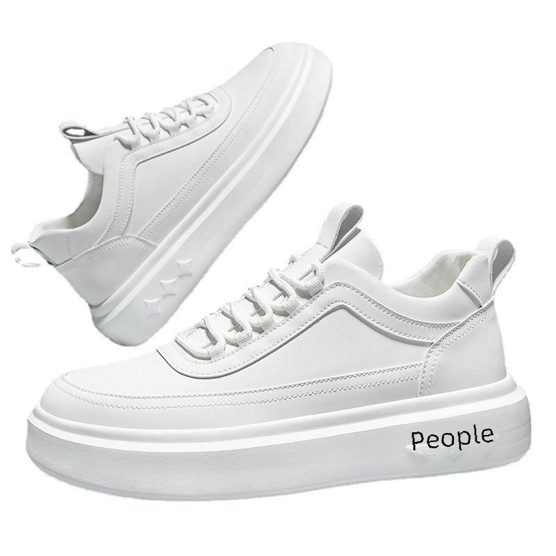 Летние мужские модные дышащие белые кроссовки 2023 года с приподнятой толстой подошвой