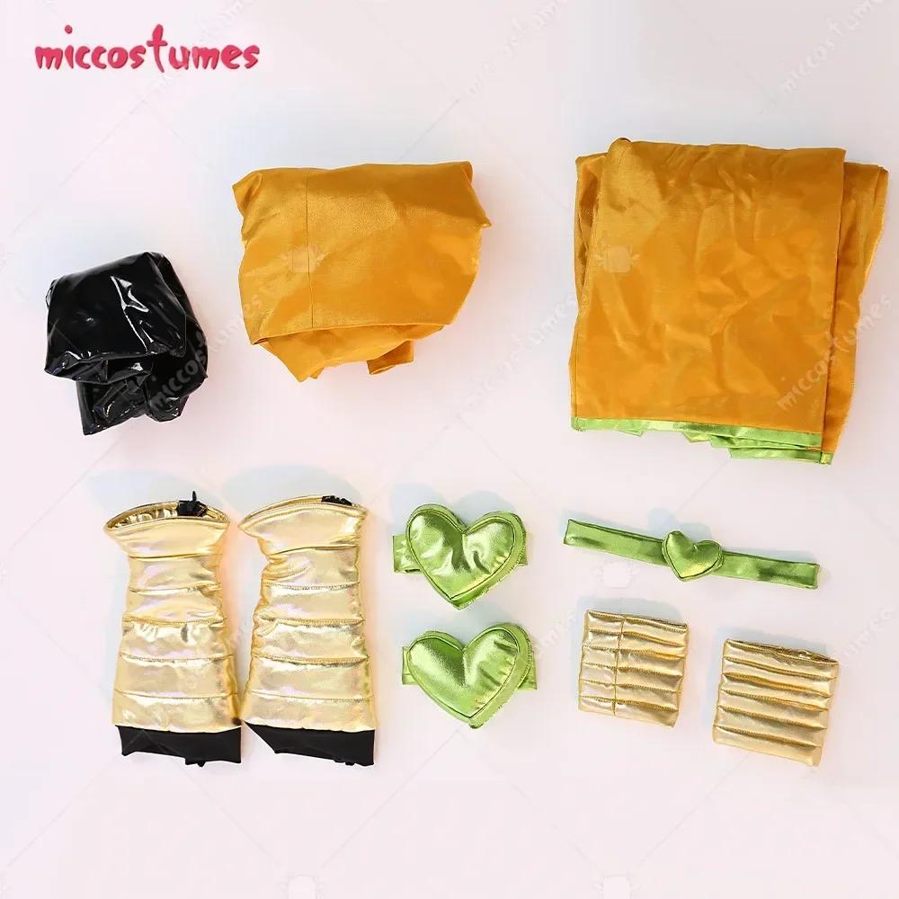 Miccostumes Унисекс Полный Комплект Желто-Черный Косплей Костюм с Головным Убором и Наручами для Хэллоуина Косплей Костюм
