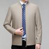 Spring and Autumn New Business Casual Men's Stand Collar Jacket Middle-aged Loose Dad's Large Size Jacket Thin Top