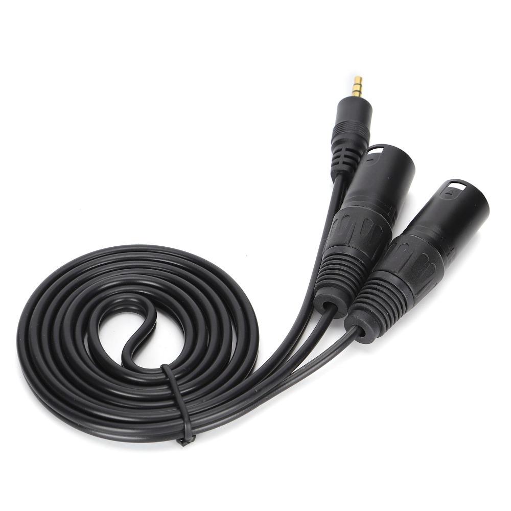 Plug and Play Microphone Cable 1/8 Inch to 3-Core Double XLR Audio Adapter Cable Audio Recording