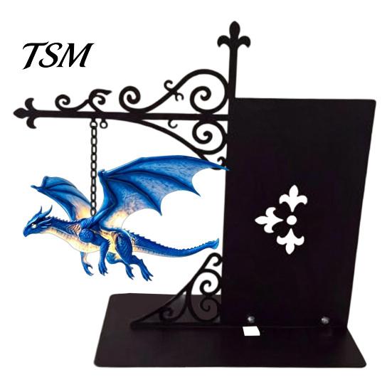 Dragon Statue for Desk Magical Flying Bookshelf Lamp, Warm Hanging Night Light, Fantasy Room Decor Reading Nook Decor, Unique Gift Lovers Book Readers