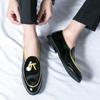 Luxury Designer Men's Bowtie Mirror Leather Casual Slip On Driving Shoes Formal Wedding Dress Homecoming Sapatos Tenis Masculino