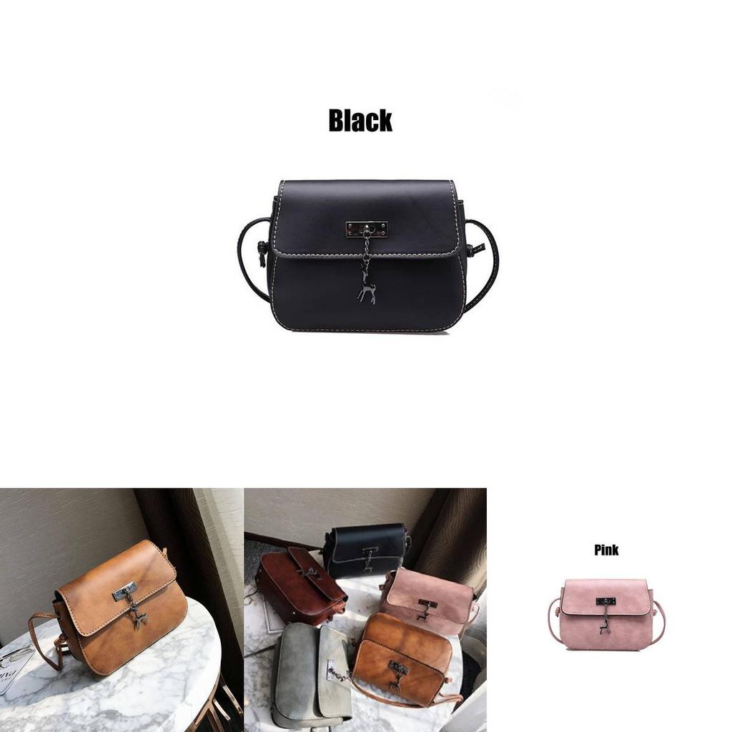 Ретро Однотонный Подвеска-Олень Сумка-Седло Crossbody Наплечная Сумка Квадратная Сумка из ПУ