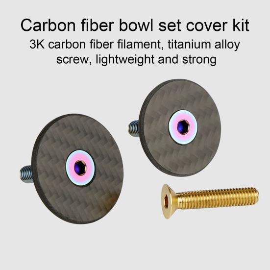 28.6/31.8MM Bicycle Headset Top Cap with Bolt Carbon Fiber MTB Mountain Road Bike Front Fork Stem Top Cover Bike Accessories