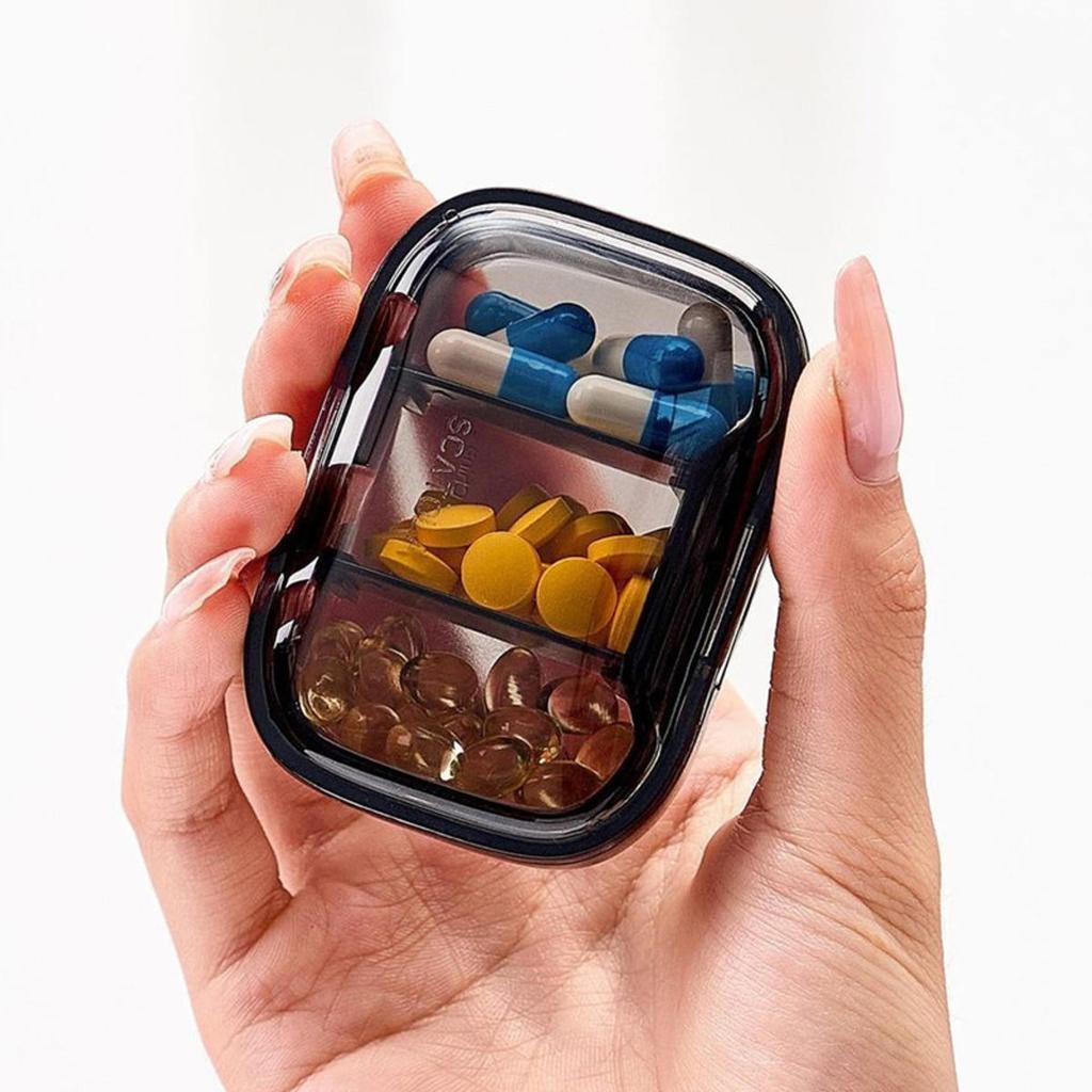 3 Grids Pill Box Mini Medicine Case Tablet Pill Organizer Case Dispenser Travel Tablet Holder Container Medicine Drug Storage Box