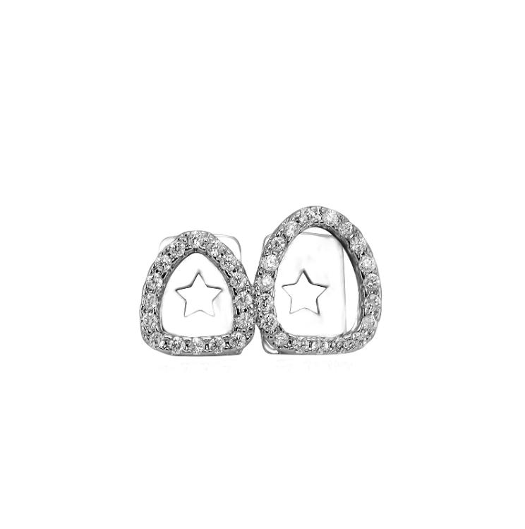 1G-211 Double-layer Hollow Heart Gold Teeth Hip Hop Rap Flashing Diamond Bezel Tooth Cover European American Halloween