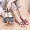 Spring/Summer Women's Ethnic Style Slip-On Flat Shoes - Low-Cut, Comfortable for Middle-Aged and Elderly