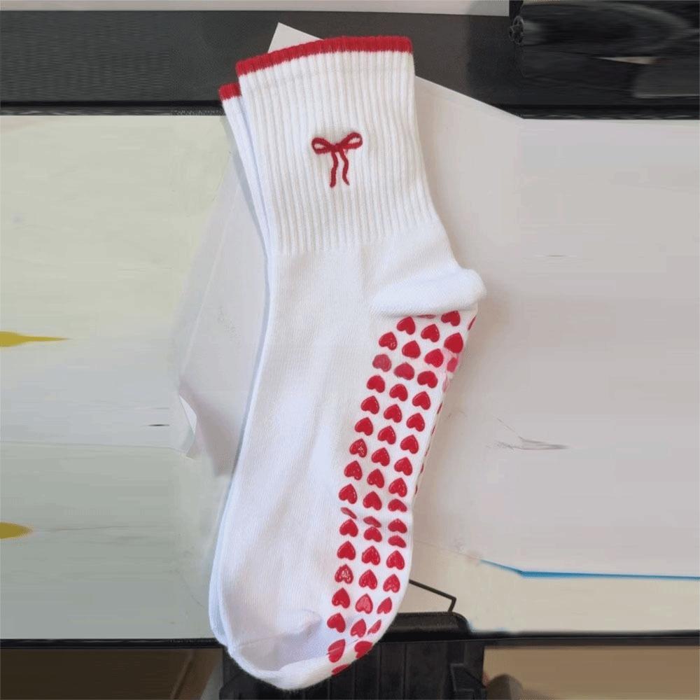 Breathable Pilates Socks Harajuku Street Cherry Embroidery Socks New Yoga Socks