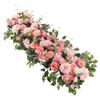 100cm Wedding Arch Flowers, Artificial Flowers Arrangement Swag, Silk Fake Peonies Rose Floral Row for Wedding Backdrop Decor DIY Party Ceremony