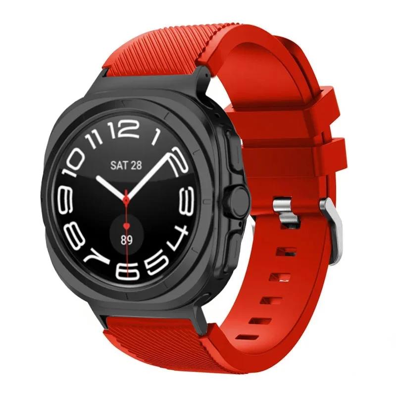 Силиконовый ремешок для Samsung Galaxy Watch Ultra 2026 47 мм, с текстурой в полоску, сменный ремешок для Samsung Watch 8/8 Classic, аксессуар