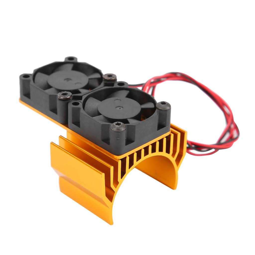 110 RC Car Motor Двойной вентилятор охлаждения с радиатором для BrushedBrushless Motor Gold