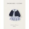 Insbobo Girls' Spring Dress 2026 New Spring Style Baby Girl Outfit Children's Academy Style Two-Piece Set