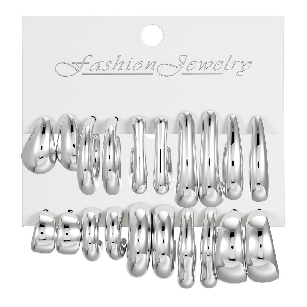 Fashion Geometric Resin Earrings For Women With Electroplated Finish For Office Wear
