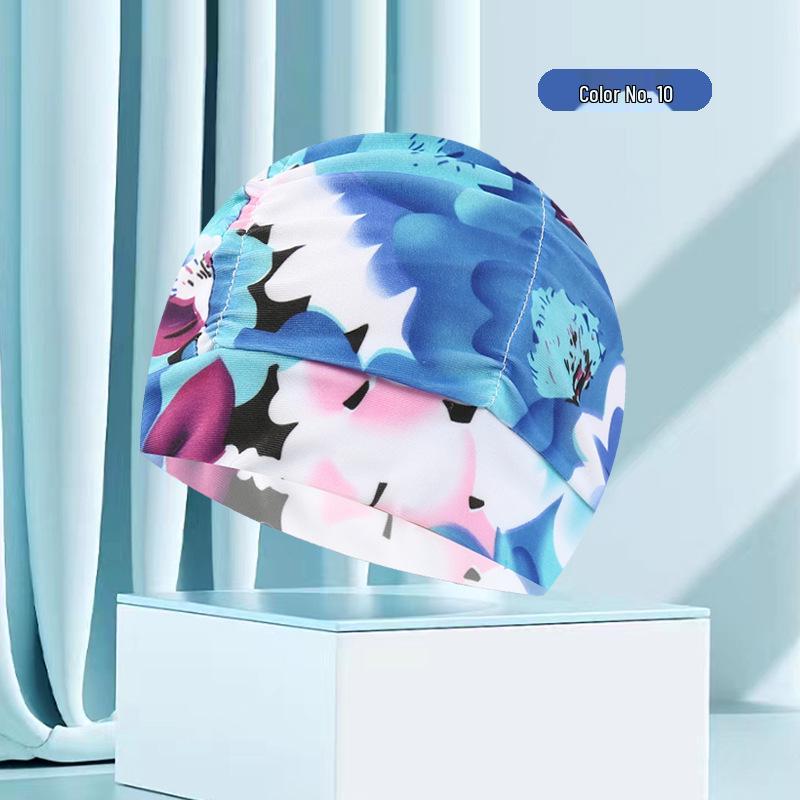 Женская купальная шапочка большого размера с цветочным плиссе - Неплотная посадка, однотонная, модный тканевый дизайн