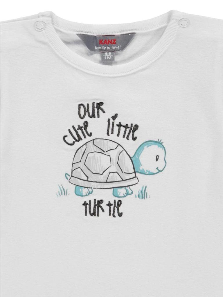 T-Shirt Niemowlęcy, Biały, Żółw, Kanz