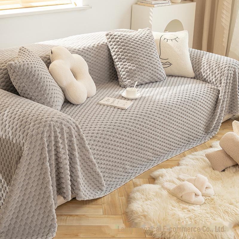 Плюшевый универсальный зимний чехол для дивана - защита от царапин и комплексная защита