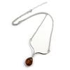 Les Trésors De Lily [N2819] - Silver Necklace 'Inspiration' Amber (rhodium-plated) - 13x11 Mm