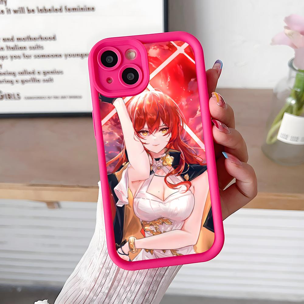 HSR Himeko Утолщенный ТПУ Чехол для Мобильного Телефона для iPhone 17 16 15 14 13 12 11 Air Pro Max Plus Цветной Чехол