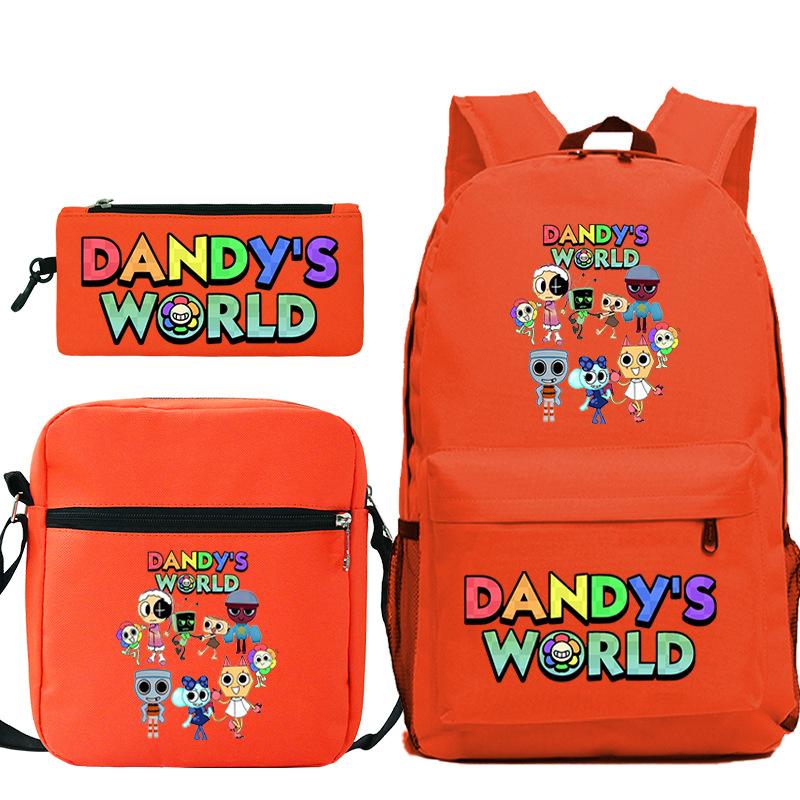 Dandy'S World Printed Fashion Children'S Pencil Case Messenger Bag Three-Piece Set Primary And Secondary School Bag