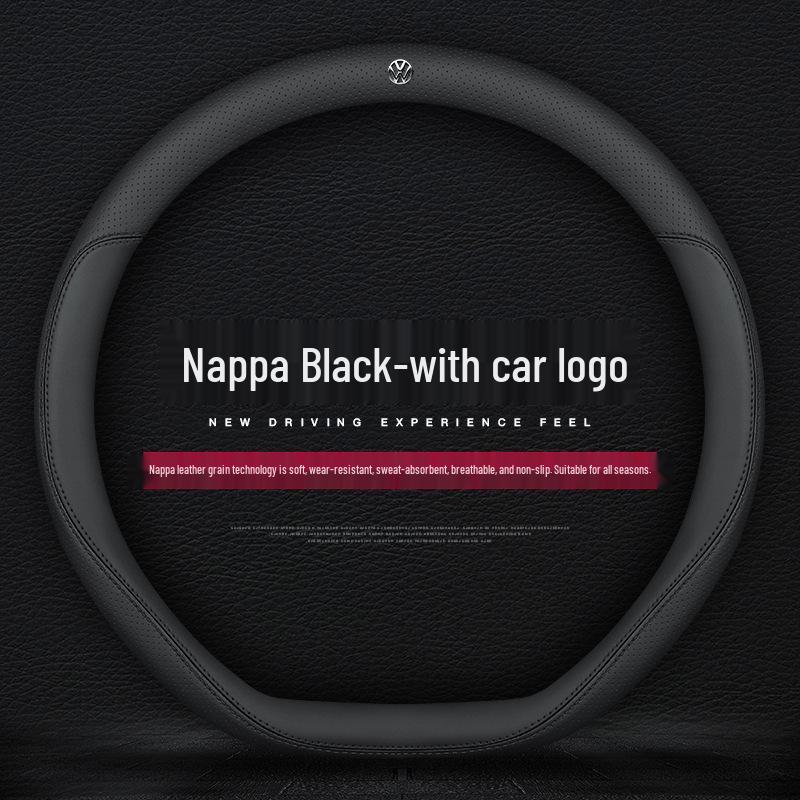 VW Steering Wheel Covers Compatible with Lavida, Sagitar, T-Roc, Polo, Tayron X, Magotan, Tiguan L, Bora, Lamando - Fits New & Old Models.