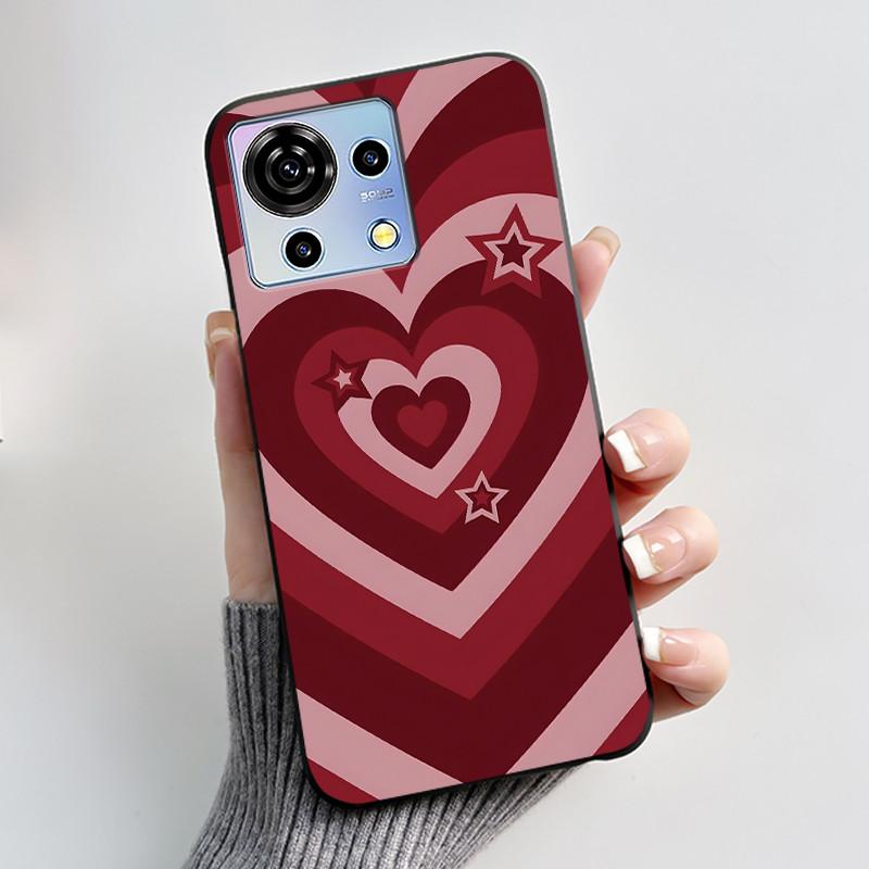 Для ZTE Blade V50 Vita Чехол Роскошный Милый Кролик с Сердечками Смешной Черный Мягкий Силиконовый Чехол для Телефона Для ZTE BladeV50 Vita V50Vita Обложка