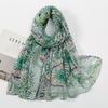 Printed Viscose Cotton Foulard Femme Scarf Floral Muslim Hijabs for Woman Long Thin Shawls and Wraps Travel Sunscreen Stoles