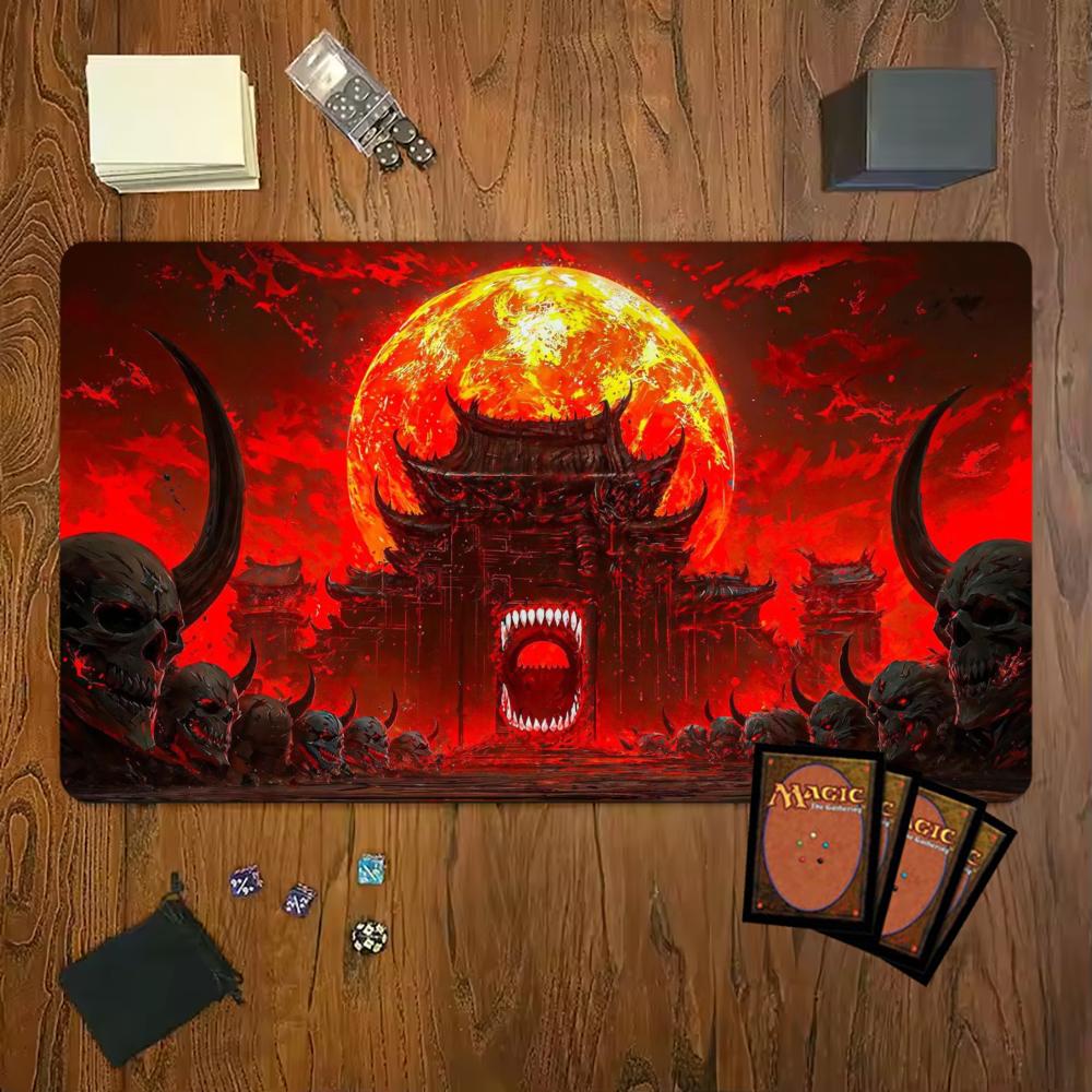 Demon Hell Magic Party Mouse Pad Playmat 24"X14" MTG TCG Office Desk Mat for Work Game PC Laptop Rug Carpet MousePad