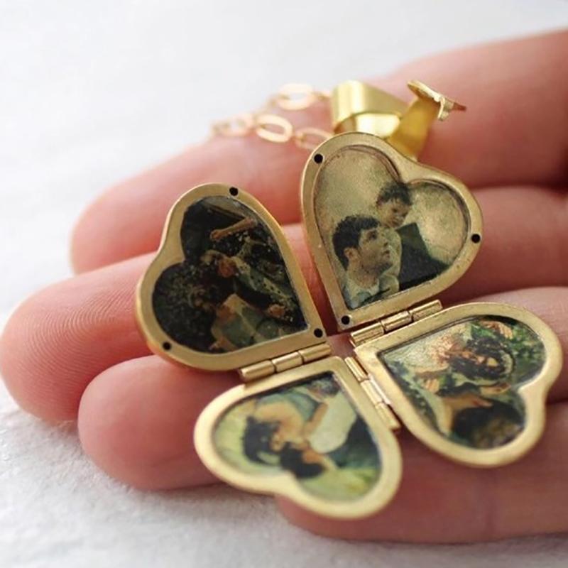 Ювелирные изделия своими руками, винтажное 4-слойное ожерелье-медальон в форме сердца с фотографией, открывающийся кулон