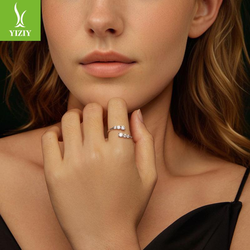 Блестящее кольцо с бриллиантом Моцарелла, классический темперамент, украшения с муассанитом