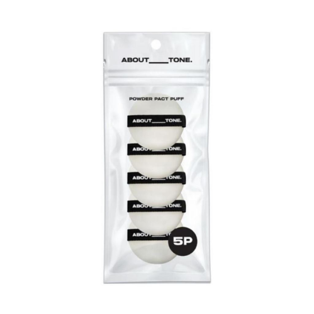 ABOUT TONE Powder Pact Puff 5pcs, Black, 1