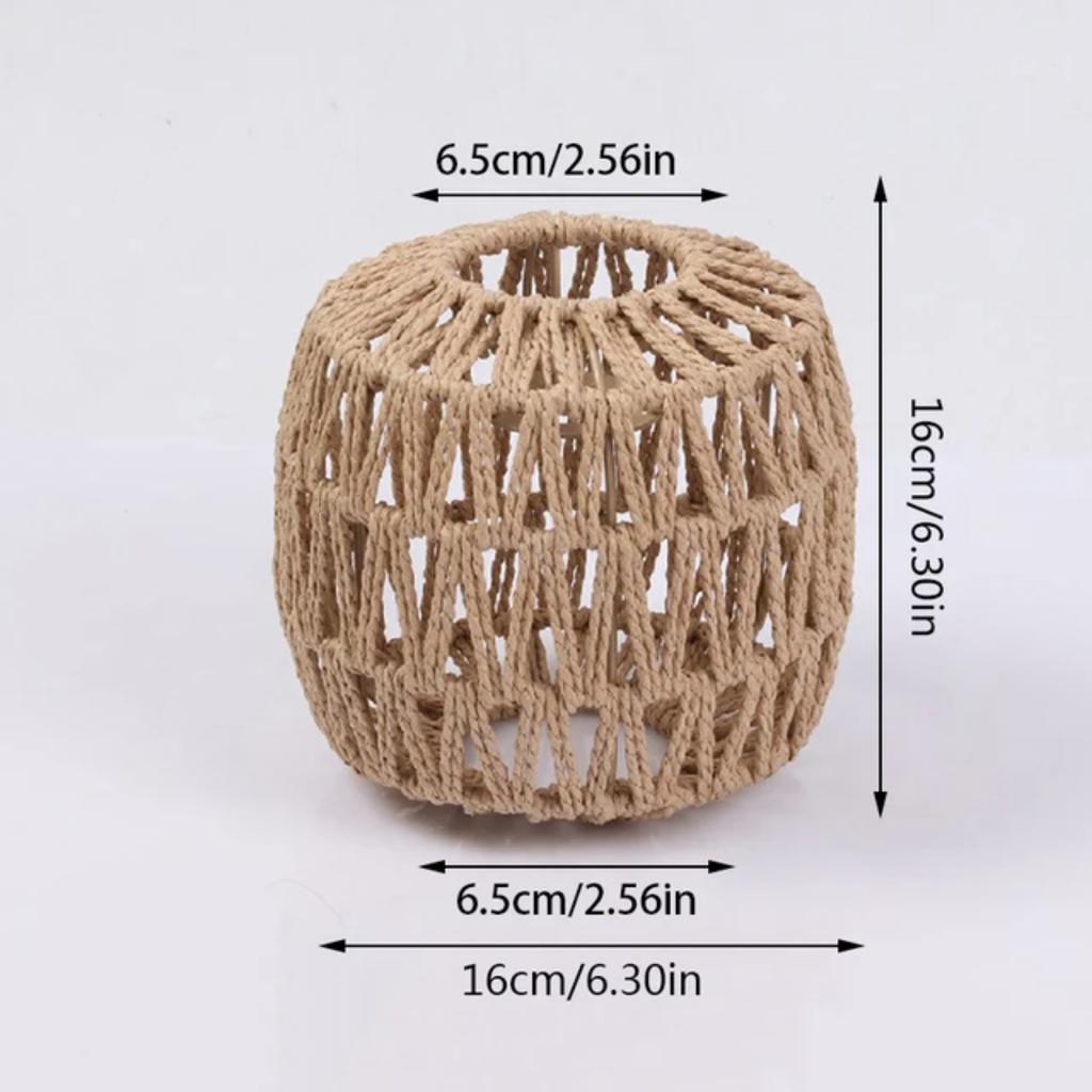 New Exquisite Handwoven Paper Rattan Pendant Lamp Shade - Beautifully Crafted Handmade Wicker Lampshade for Chandelier, Pendant