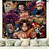 Настенное панно One Piece Эстетичное настенное украшение Печатная тканевая покрывало Декоративные панно для спальни гостиной Домашний декор