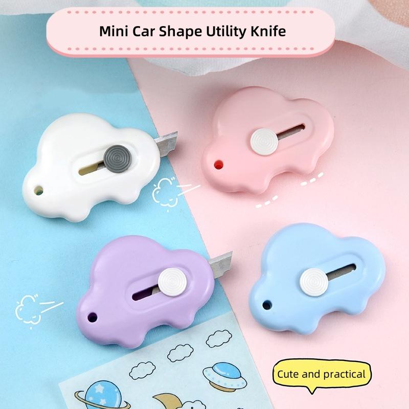 Cute Mini Car Shape Utility Knife Portable Paper Knife Retractable Knife for Unpacking Courier Box Opener