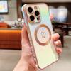 Для iPhone 13 Pro Магнитный чехол TPU Чехол для телефона Любовные сердца Радуга Приподнятая защита объектива