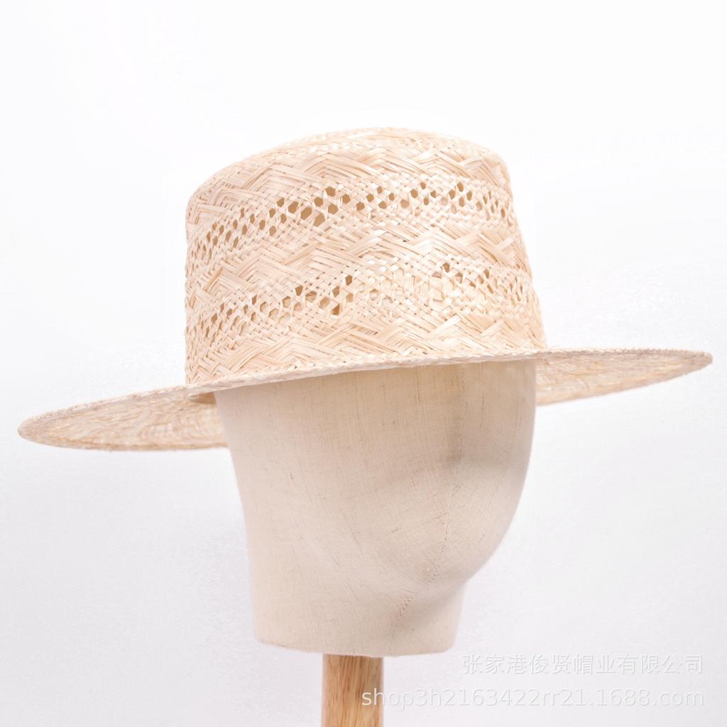 New summer sisal hollow flat-top straw hat, versatile daily wearable hand-woven straw hat, beach photo hat for women