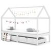 VidaXL Children's Bed Frame with Drawers White Solid Pine 90x200 Cm