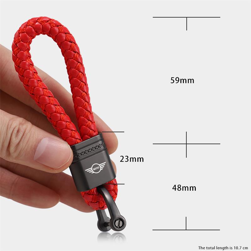 Car Styling Keychain Leather Woven Rope Metal Key Ring For BMW Mini Works Cooper F54 F55 F56 F57 F60 R50 R52 R53 R55 R56 R57 R58 akvnt44