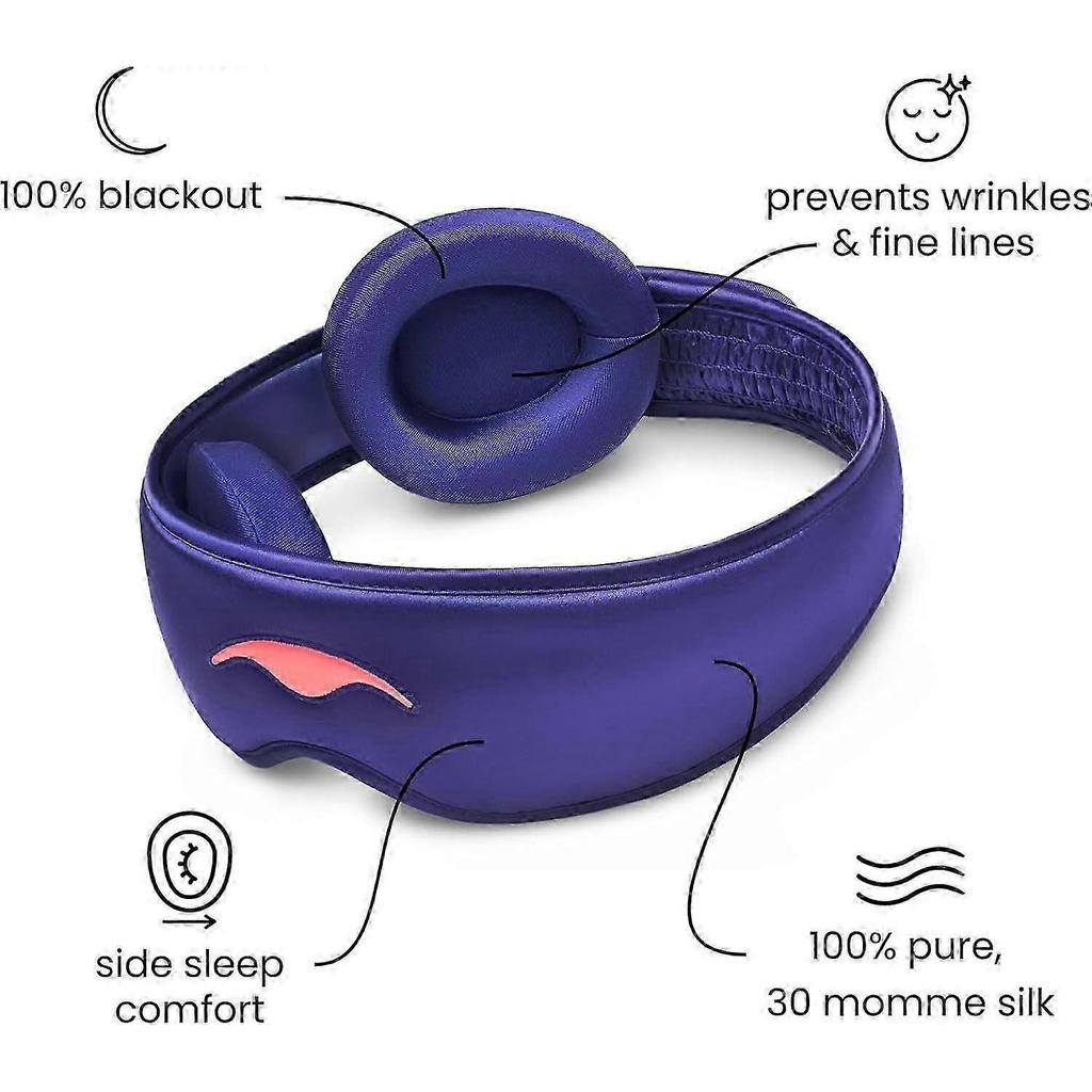 Manta sleep mask with 100% light blocking and zero intraocular pressure, comfortable and adjustable, perfect for sleeping