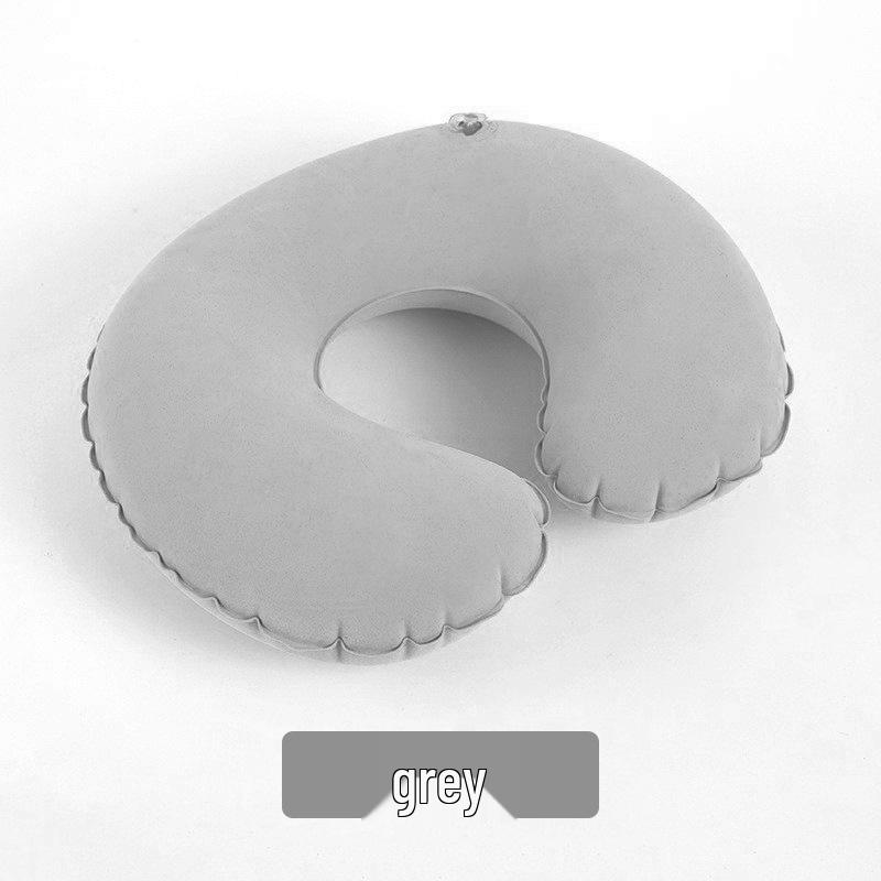 Portable Inflatable U-Shaped Neck Pillow for Travel, Office, Car & Airplane Nap Support