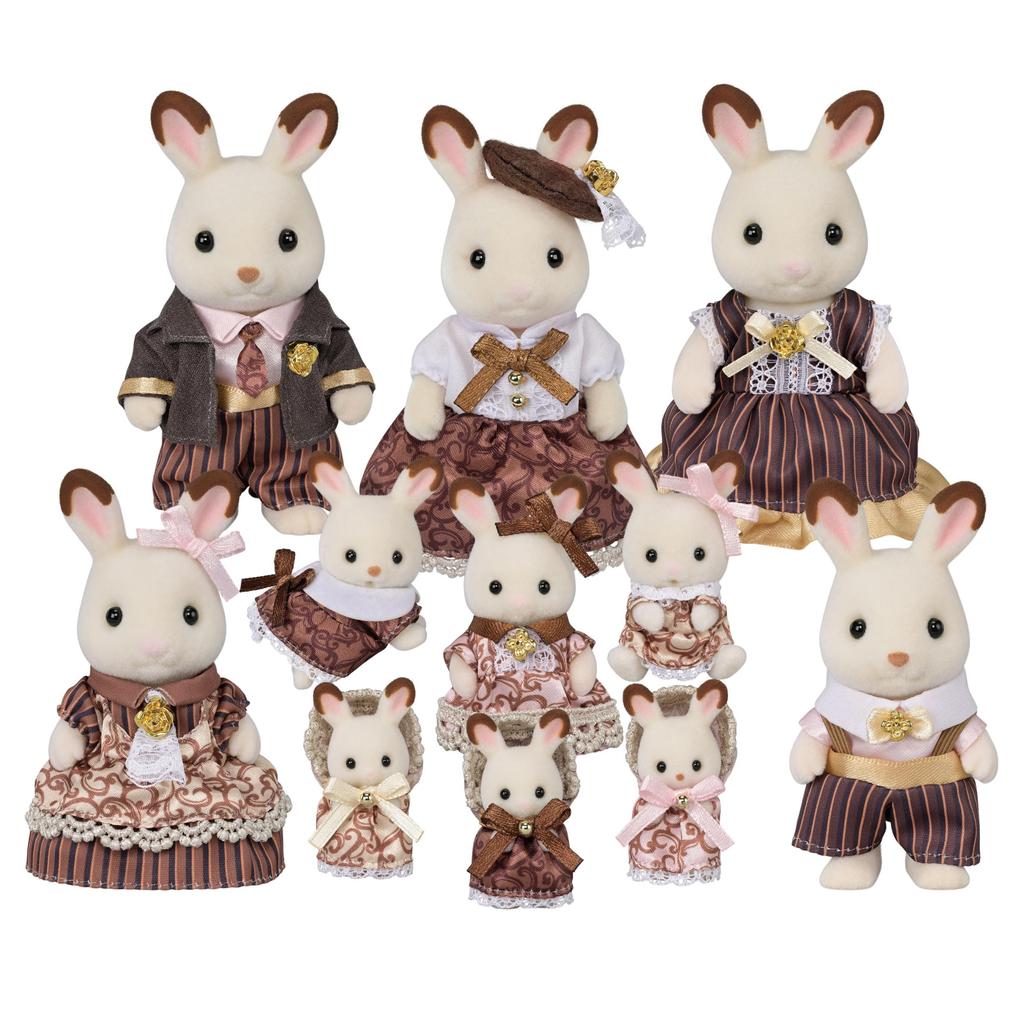 Куклы Sylvanian Families [Юбилейный набор семьи шоколадных кроликов] C-74 Сертифицировано ST, от 3 лет, Игрушечный кукольный домик, Sylvanian Families, Epoch