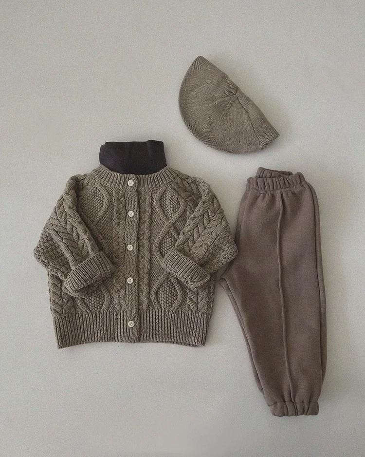 Детские повседневные брюки с подкладкой из корейского бархата на весну и осень - детские брюки унисекс