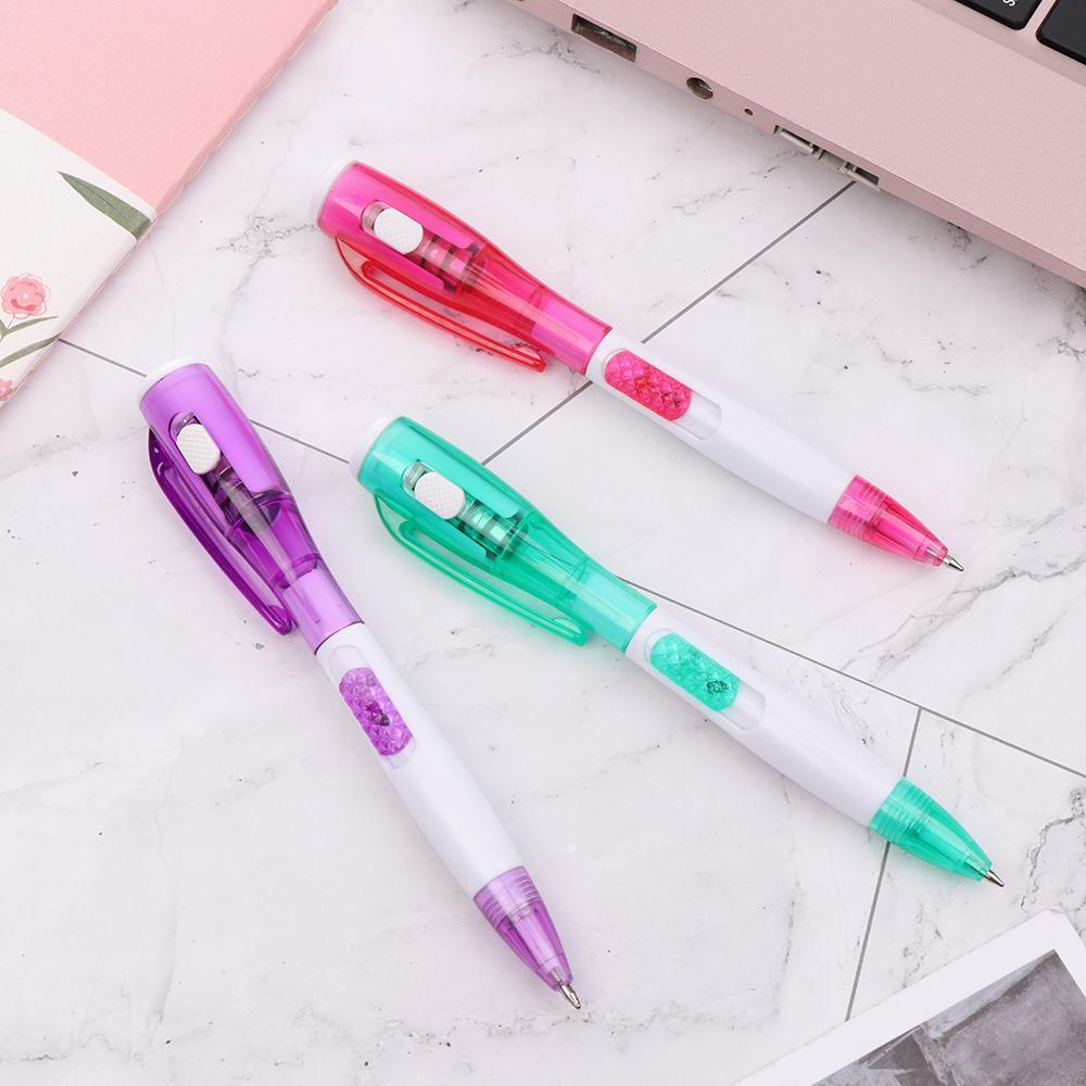 Оригинальные канцелярские товары со светящимися ручками-шариками, шариковая ручка, ручка-фонарик, светодиодная подсветка