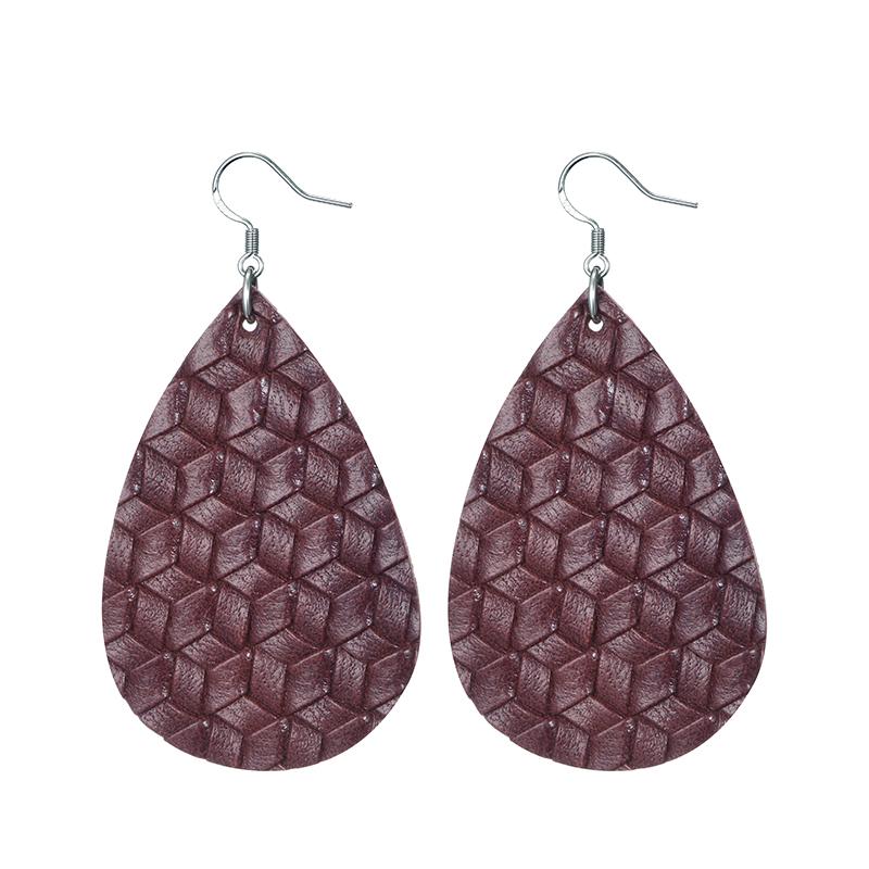 Fashion 29 Colors Teardrop Leather Earrings Lightweight Drop Earings Zircon Antique Dangle Earrings For Women Gifts Wholesale