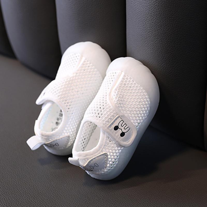 Летняя сетчатая обувь для детей в возрасте 1-2 лет с сетчатыми отверстиями и полым песчаным пляжем, летающая плетеная детская обучающая обувь